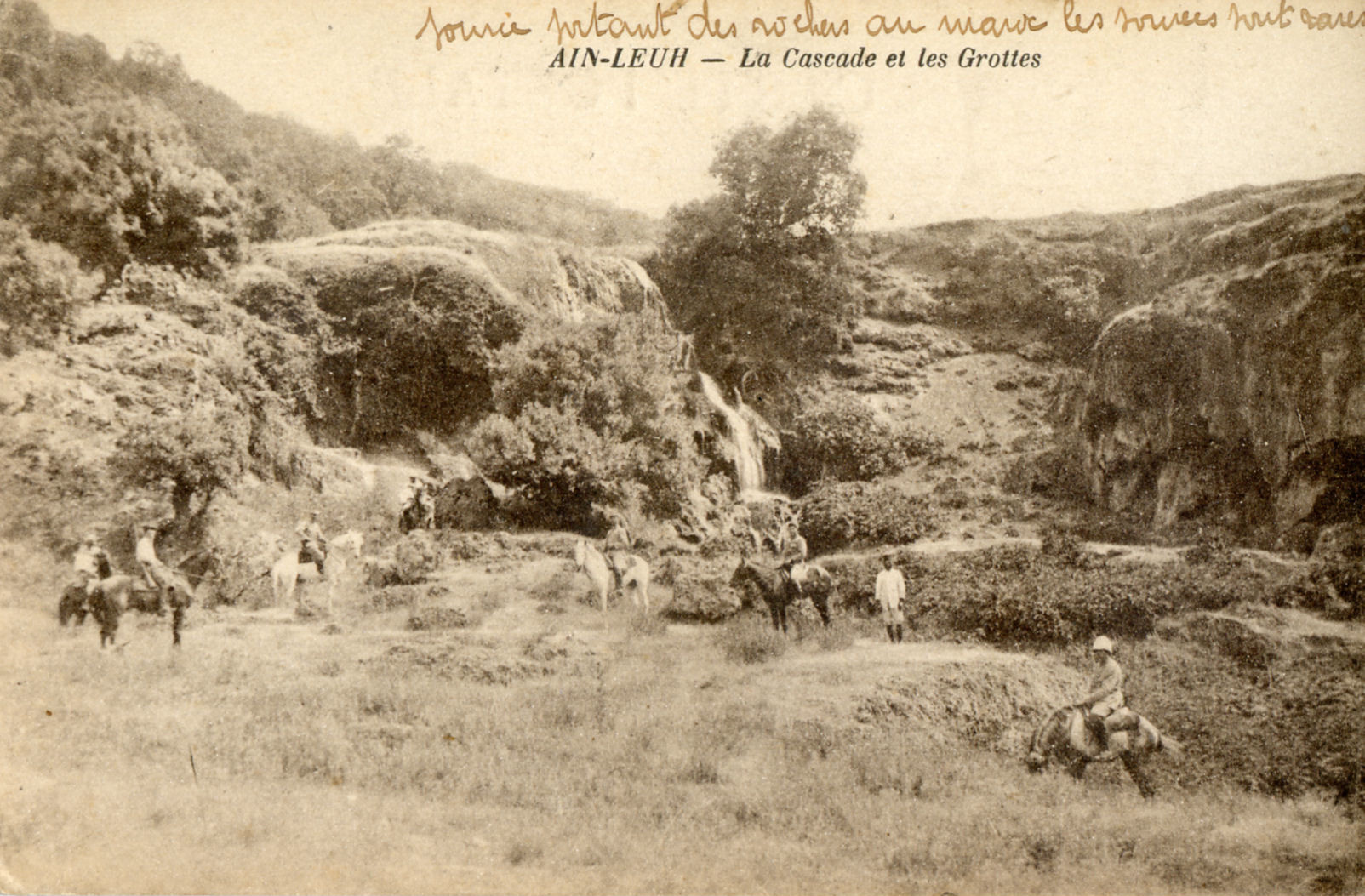 AÏN-LEUH (Maroc). La cascade et les Grottes